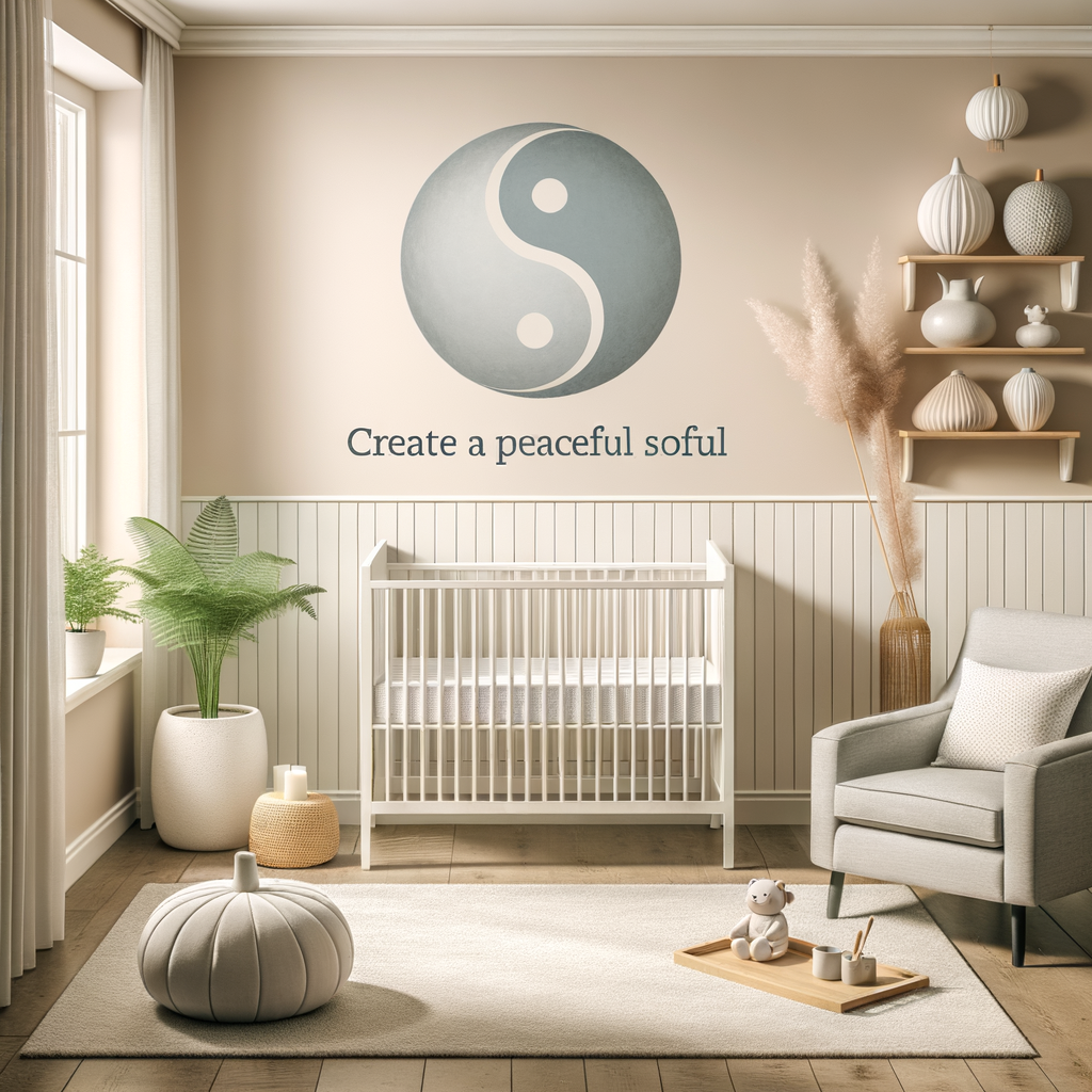 Harmoniously designed Feng Shui nursery showcasing balanced layout, soft Feng Shui colors, and decor positioned as per Feng Shui principles for positive energy flow in baby's room.