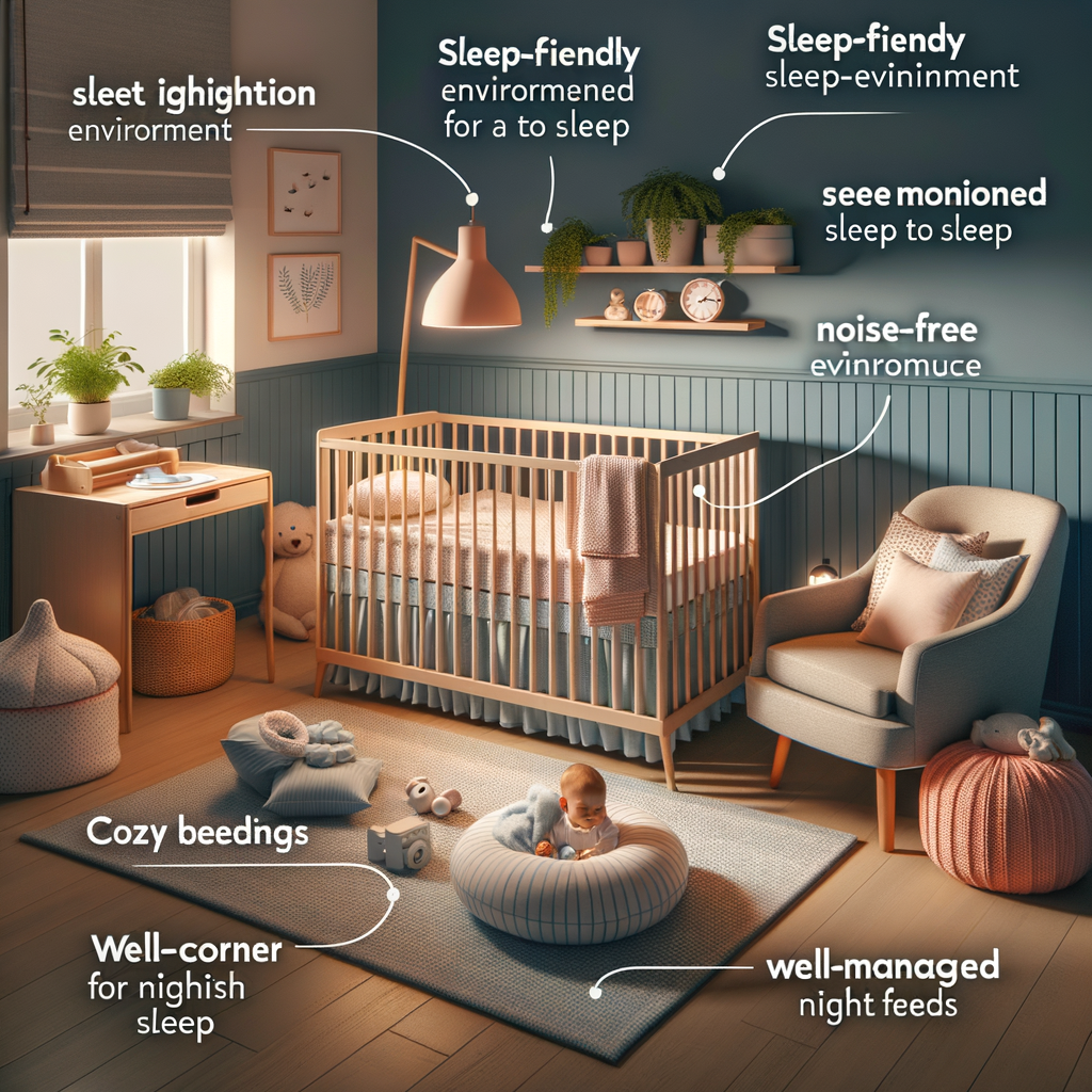 Sleep-friendly nursery design featuring soft lighting and calming colors, embodying tips from a new mom's guide for creating a baby nursery optimized for newborn sleep.